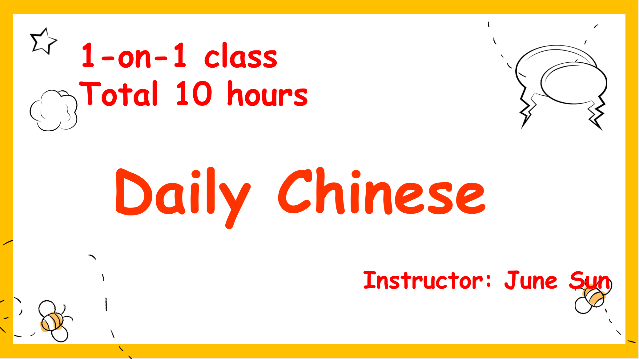 June 1-on-1 Class(Daily Chinese)